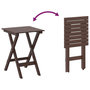 Voir la diapositive 5 : VIDAXL Chaises a bascule lot de 2 table pliable marron massif peuplier