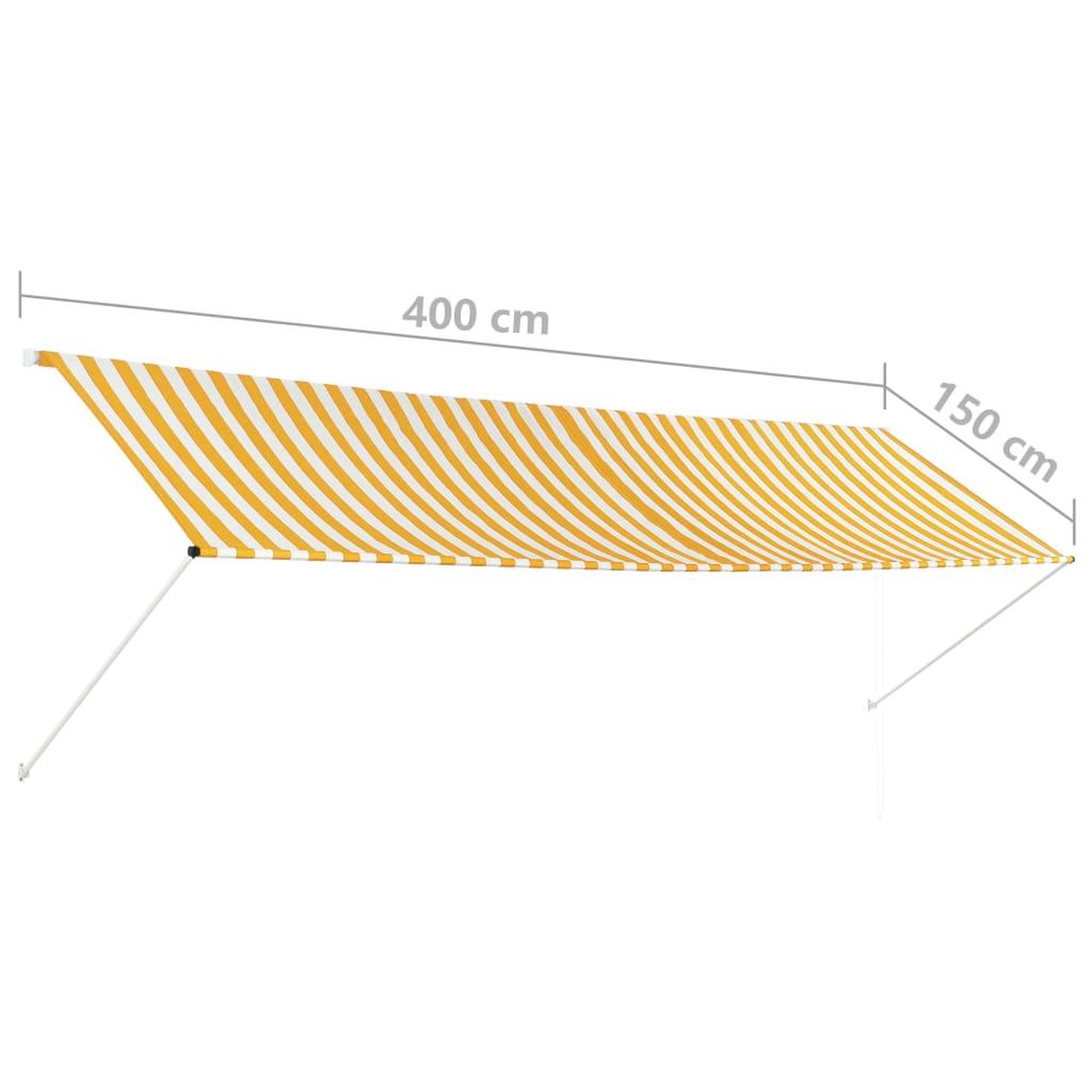 Voir la diapositive 6 : VIDAXL Auvent retractable 400x150 cm Jaune et blanc