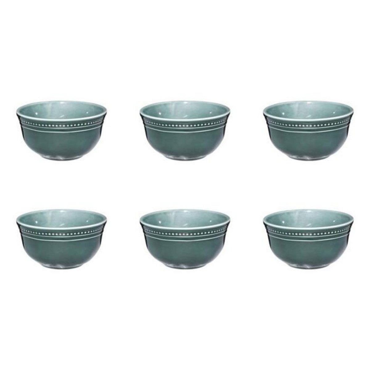 SECRET DE GOURMET Lot de 6 Bols en Faïence  Carmen  14cm Vert