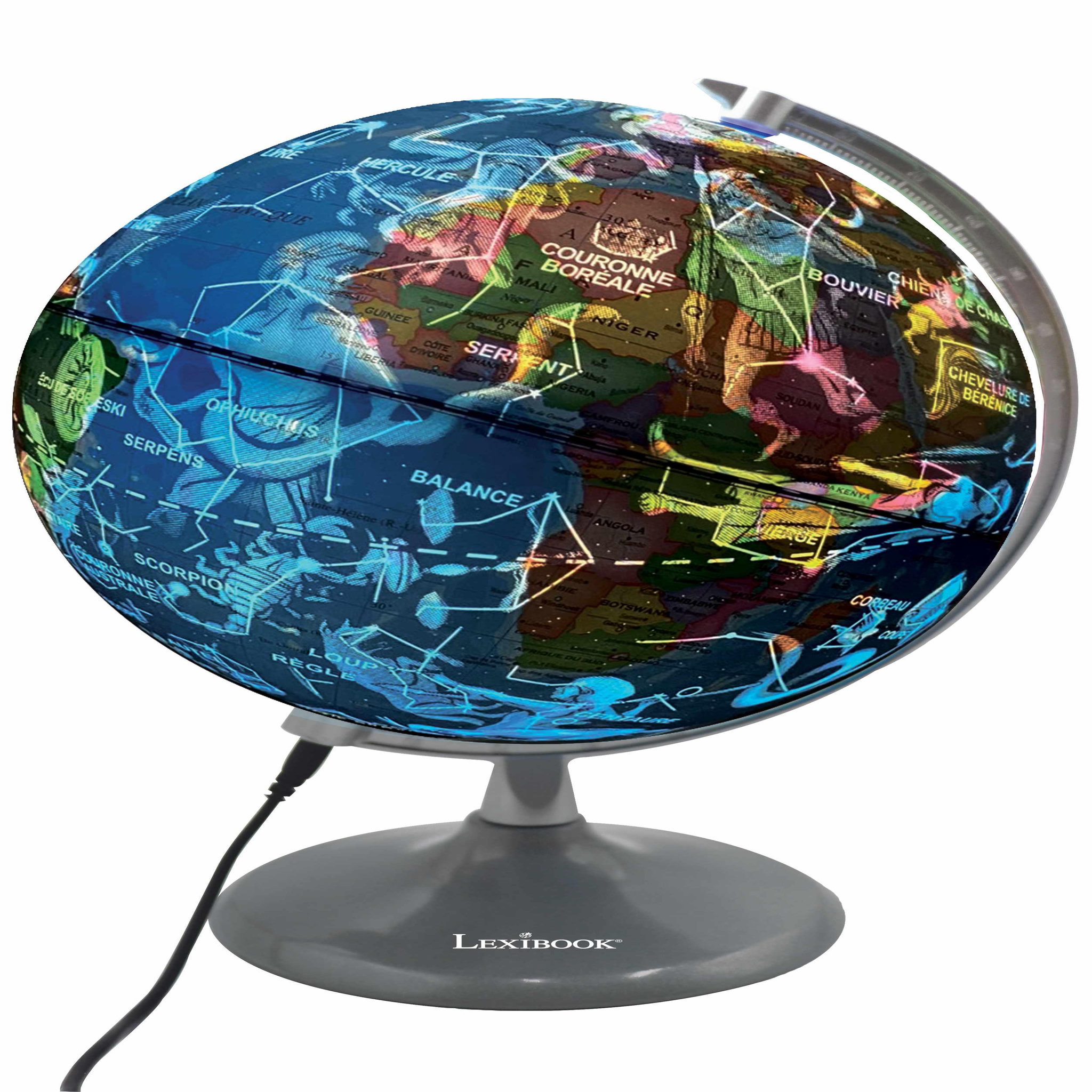 Voir la diapositive 3 : Lexibook Globe jour et nuit lumineux (français)