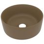 Voir la diapositive 2 : VIDAXL Lavabo rond de luxe Creme mat 40x15 cm Ceramique