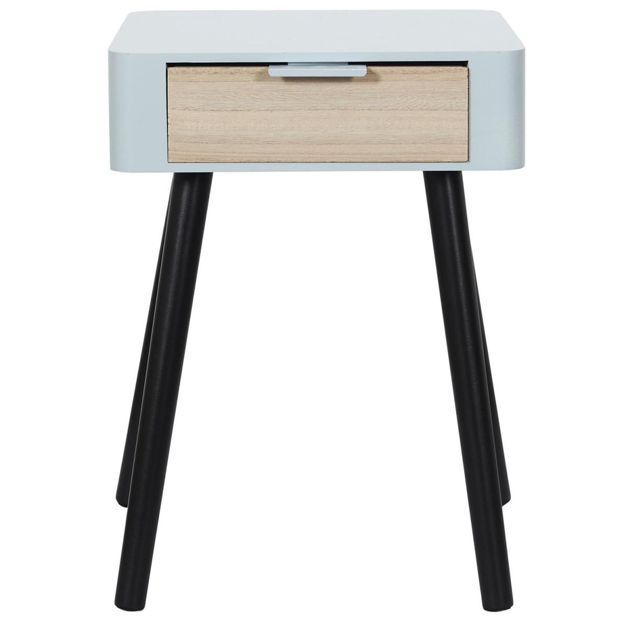 Voir la diapositive 3 : The Home Deco Factory Table de chevet 1 tiroir  bois  48cm gris