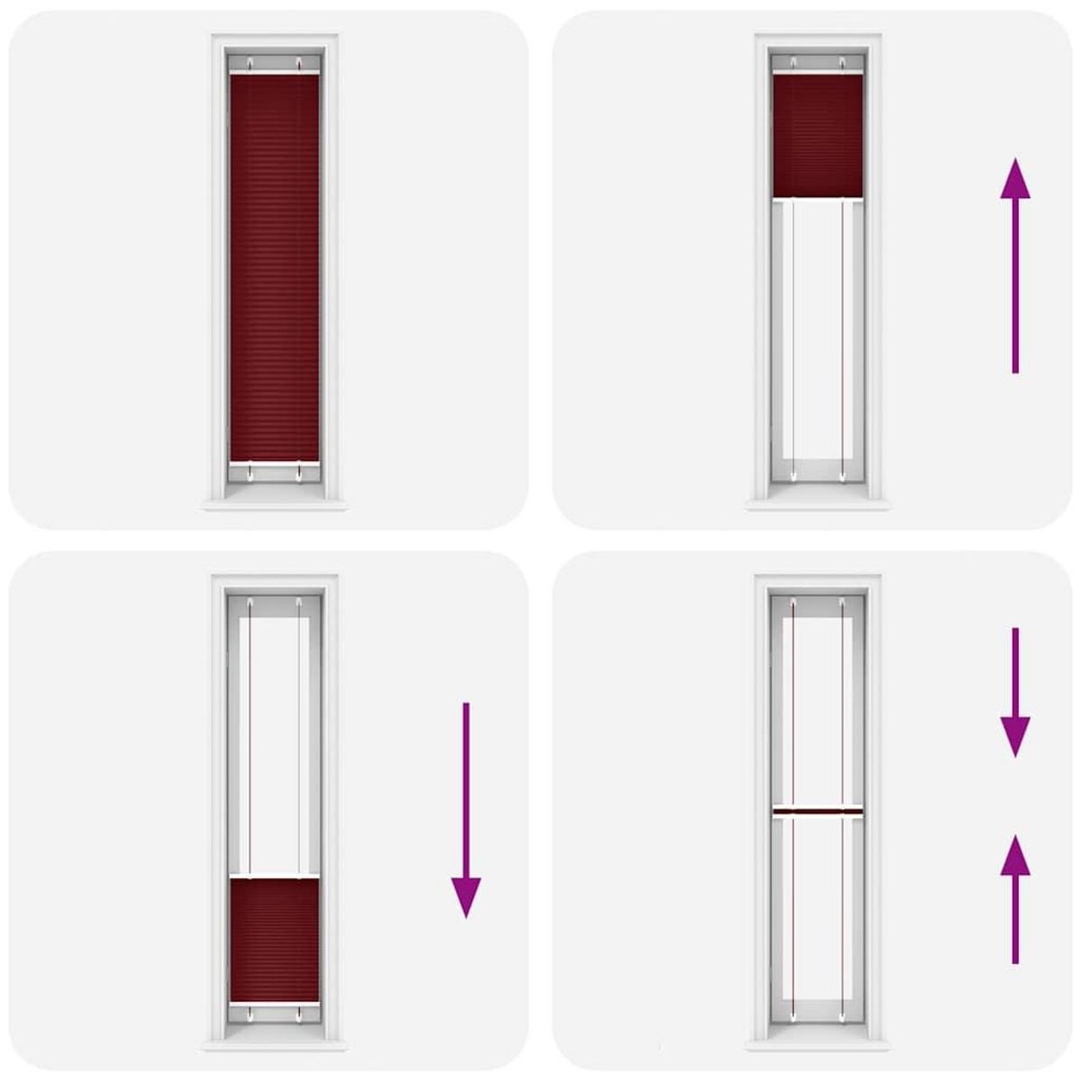 VIDAXL Store plisse rouge bordeaux 40x200 cm largeur du tissu 39,4 cm