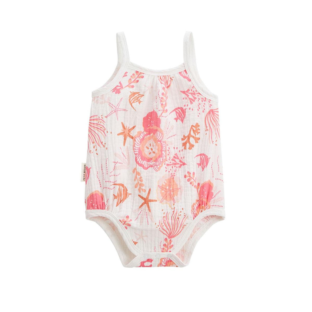 Petit Béguin Lot de 2 barboteuses bloomer bébé en gaze de coton Bahamas