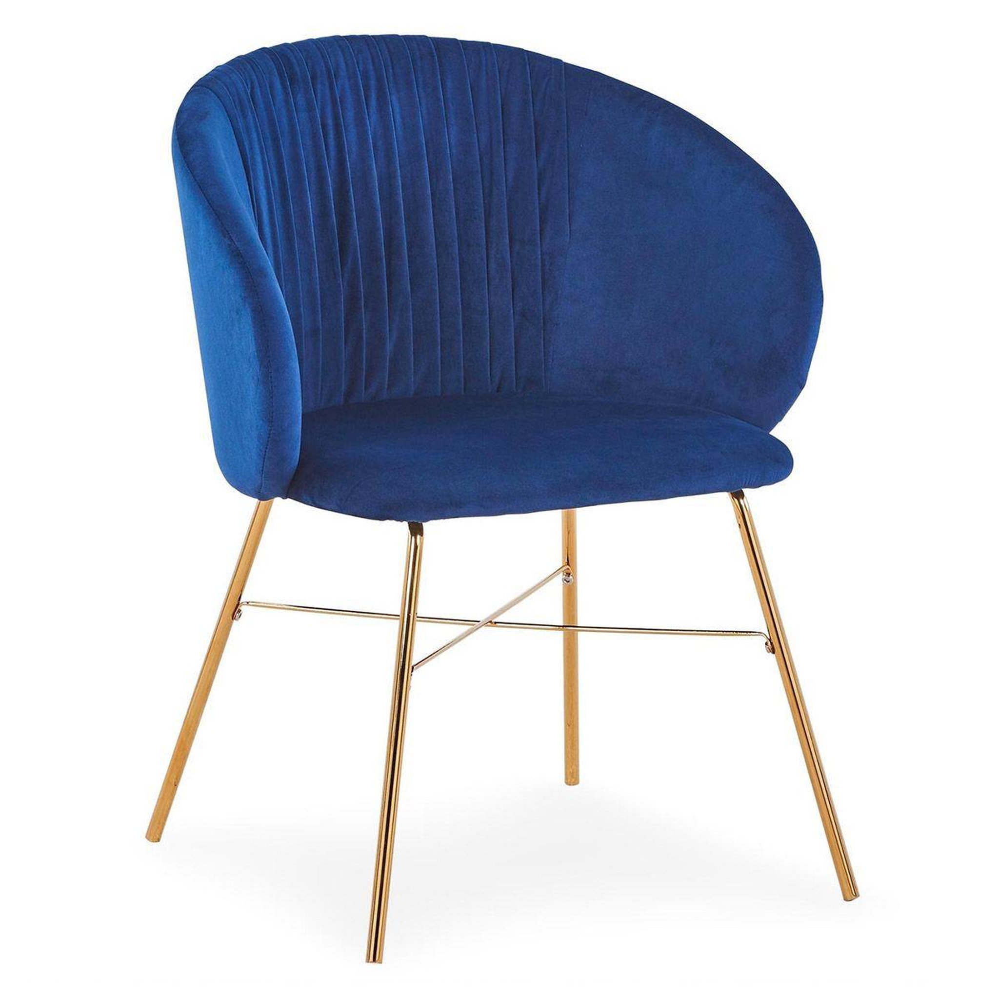 Paris Prix Chaise design en velours  kanye  80cm bleu