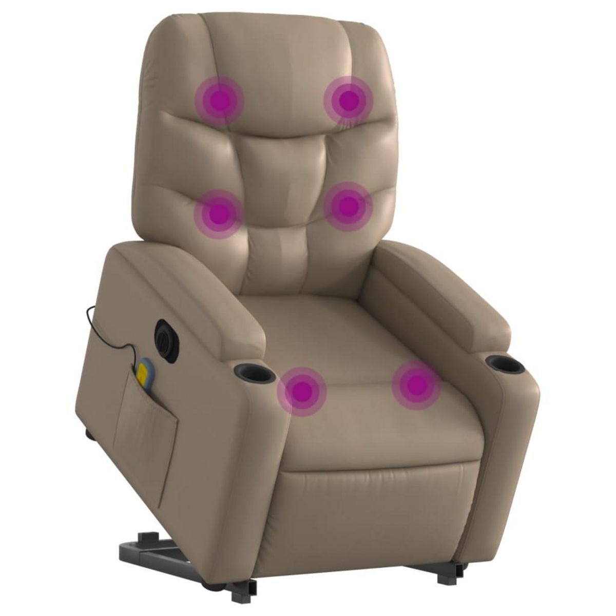 VIDAXL Fauteuil inclinable de massage electrique cappuccino similicuir