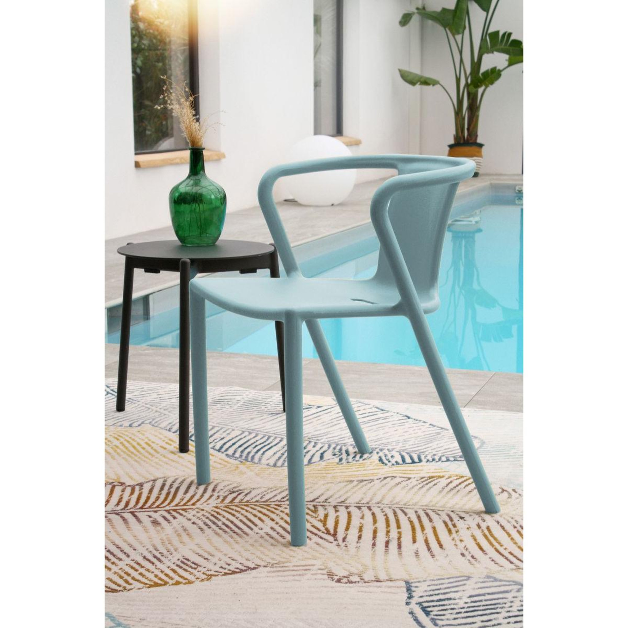 Voir la diapositive 6 : Paris Prix Lot de 2 fauteuils de jardin empilables  diego  72cm bleu azur