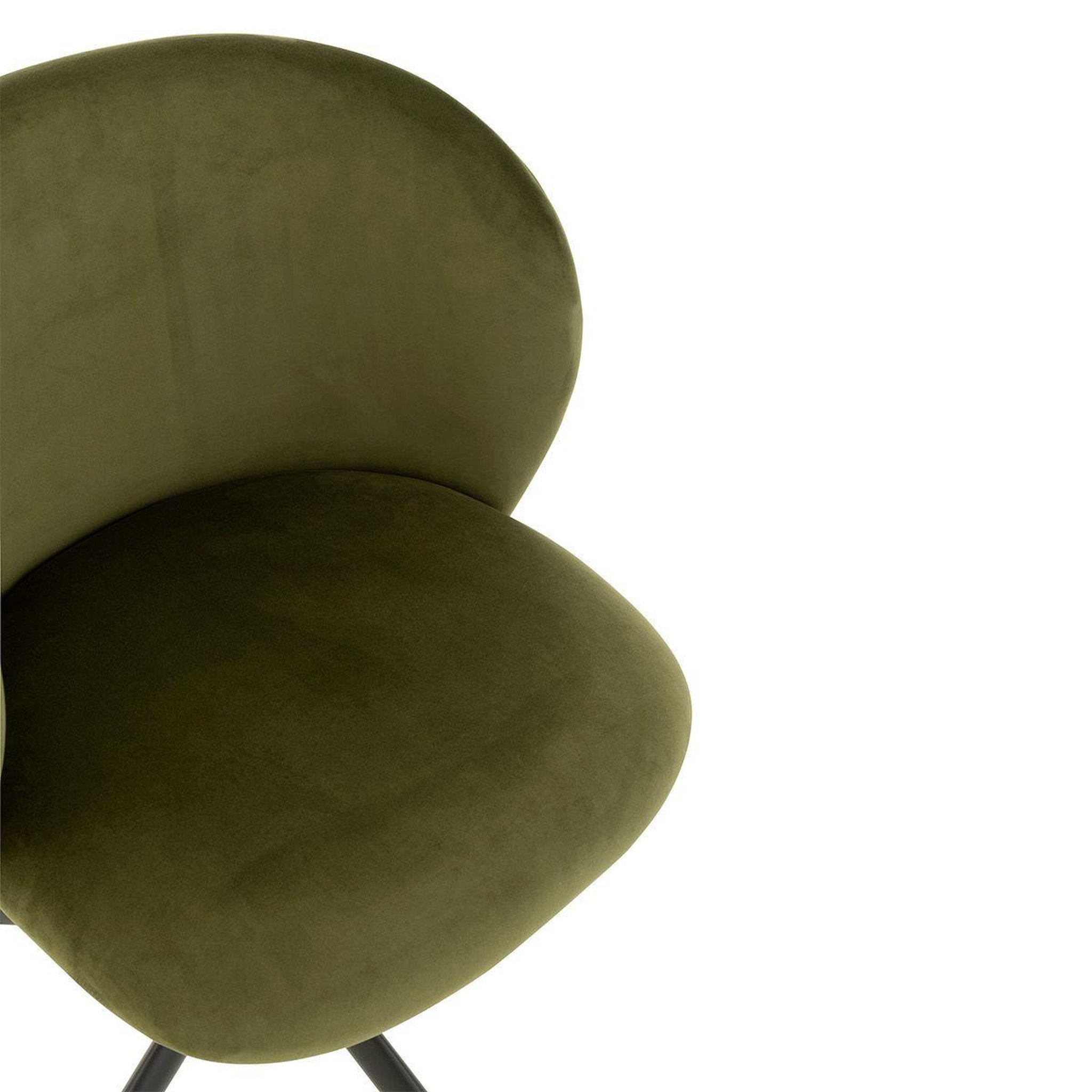 Voir la diapositive 6 : J-LINE Chaise pivotante en velours  gena  78-83cm vert foncé