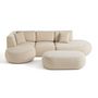 Voir la diapositive 5 : LISA DESIGN Santorini - canapé modulable d'angle gauche + pouf - 5 places - en tissu texturé
