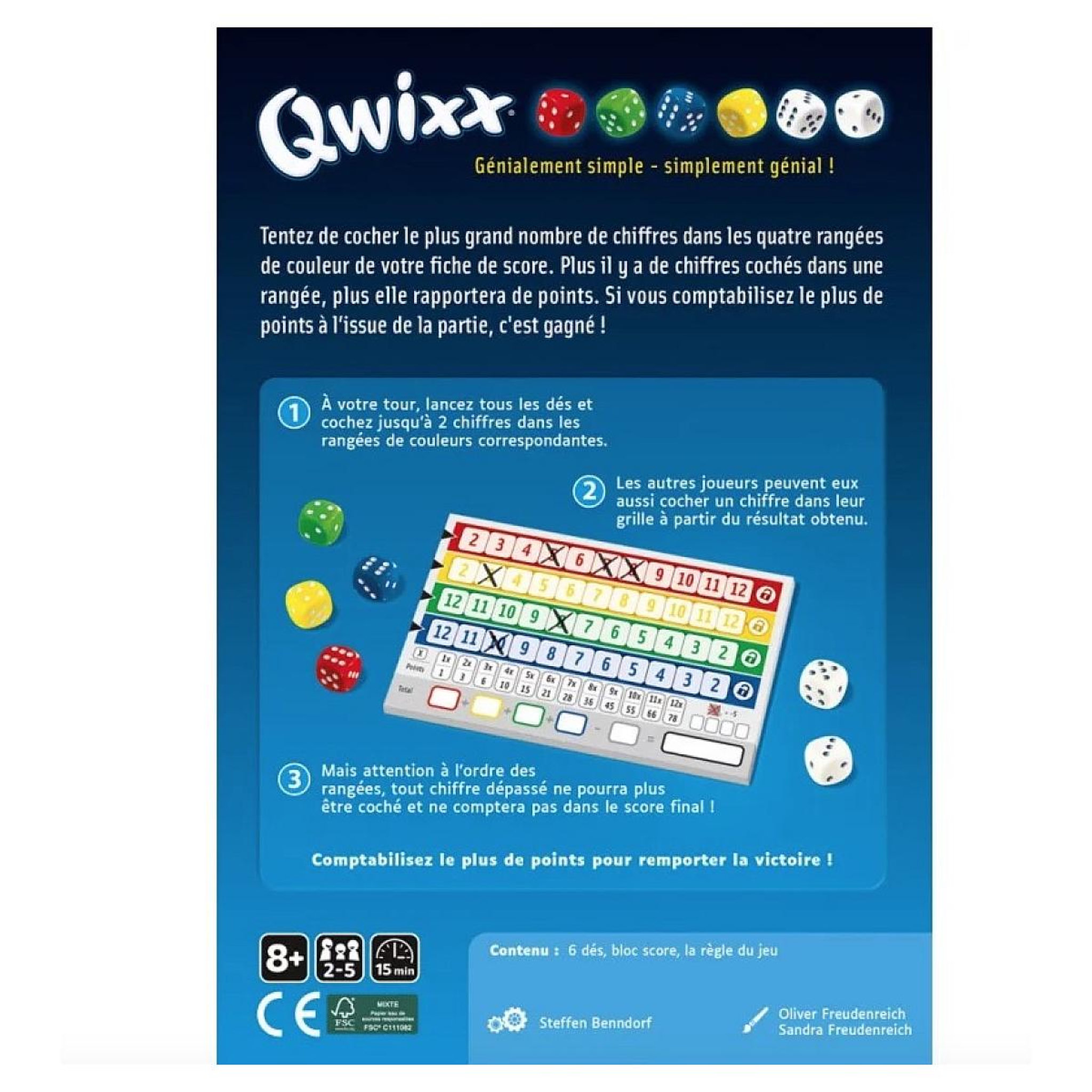 Voir la diapositive 4 : Gigamic Qwixx Jeu de des - Nouvelle boite -