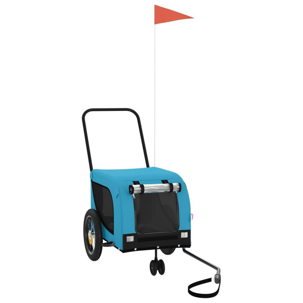 VIDAXL Remorque de velo pour animaux de compagnie bleu et noir