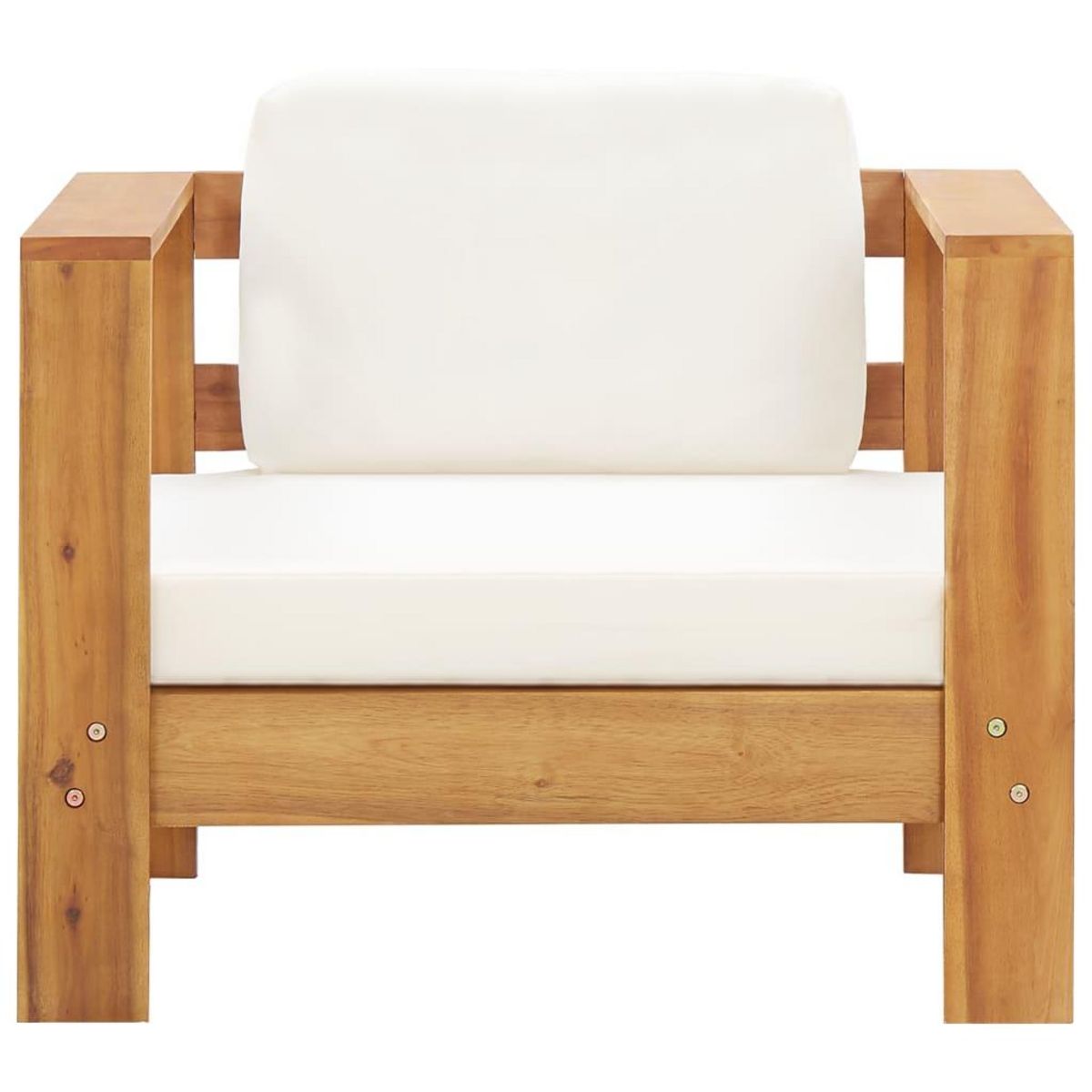 VIDAXL Chaise de jardin avec coussin Creme Bois d'acacia solide
