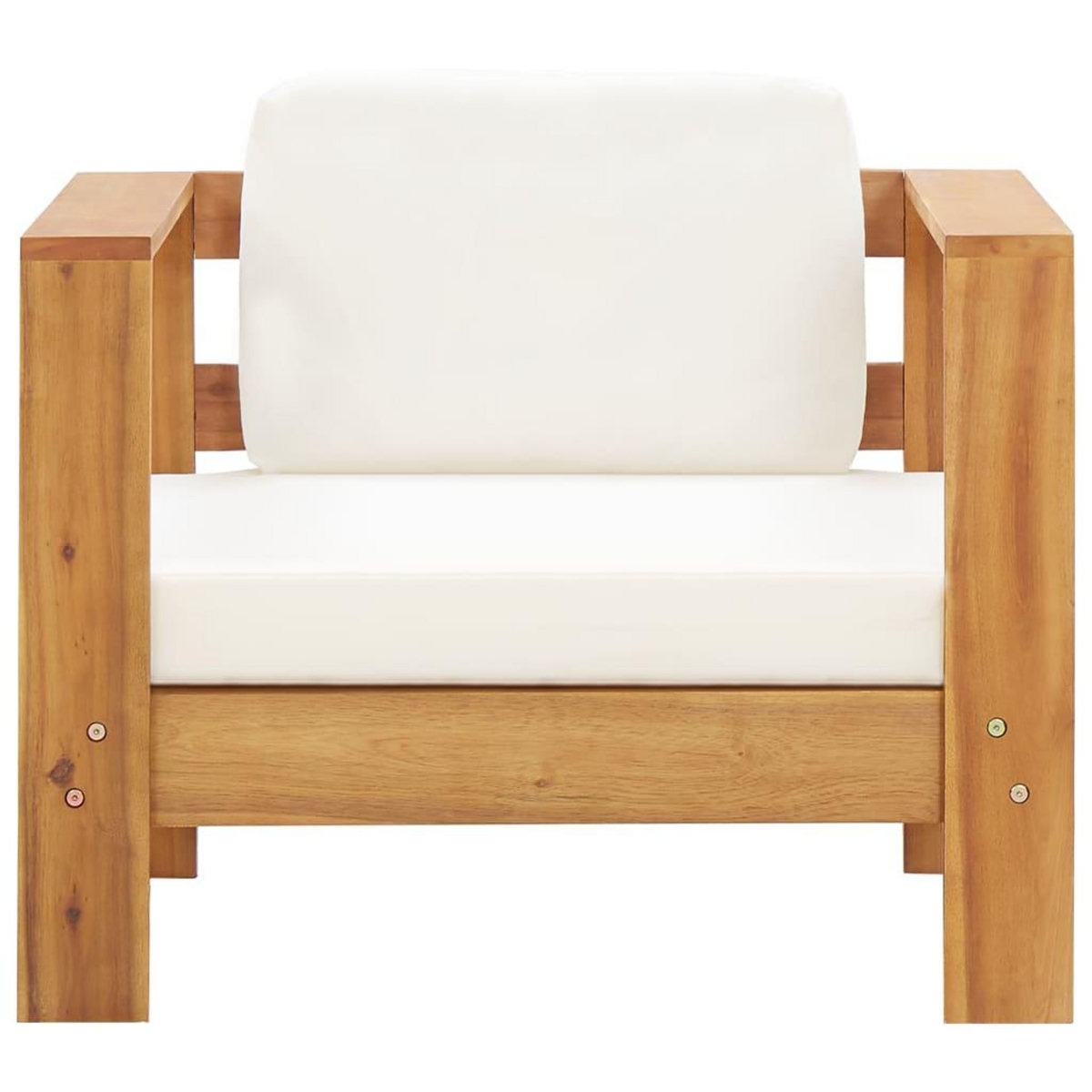 VIDAXL Chaise de jardin avec coussin Creme Bois d'acacia solide