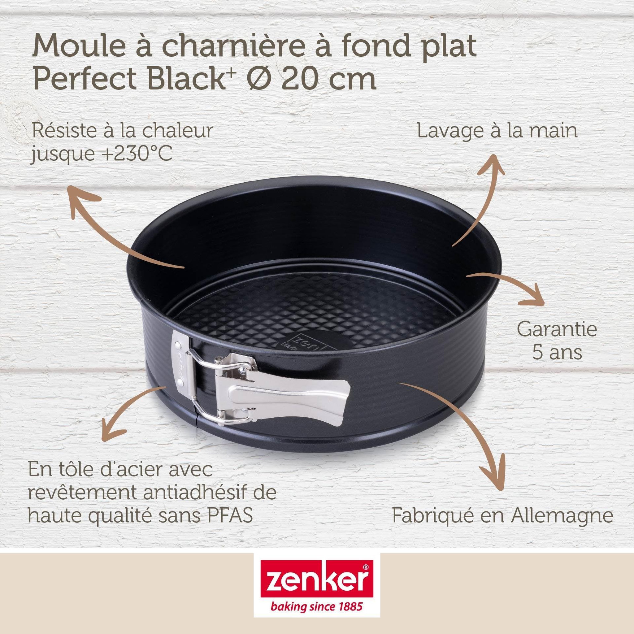 Voir la diapositive 4 : ZENKER Moule à manqué à charnière 20 cm zenker perfectback+