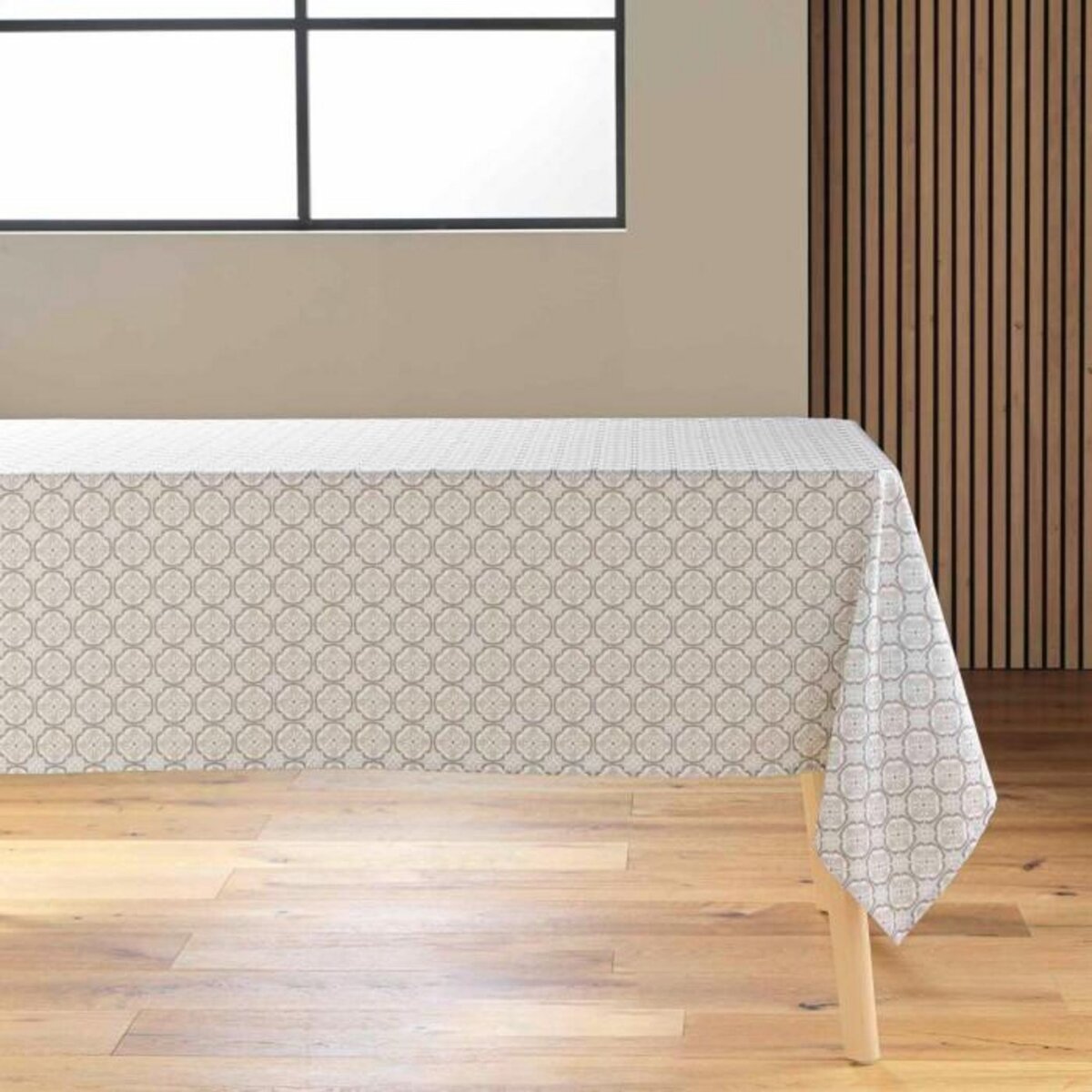 Paris Prix Nappe Antitache Imprimé  Costaria  145x240cm Naturel