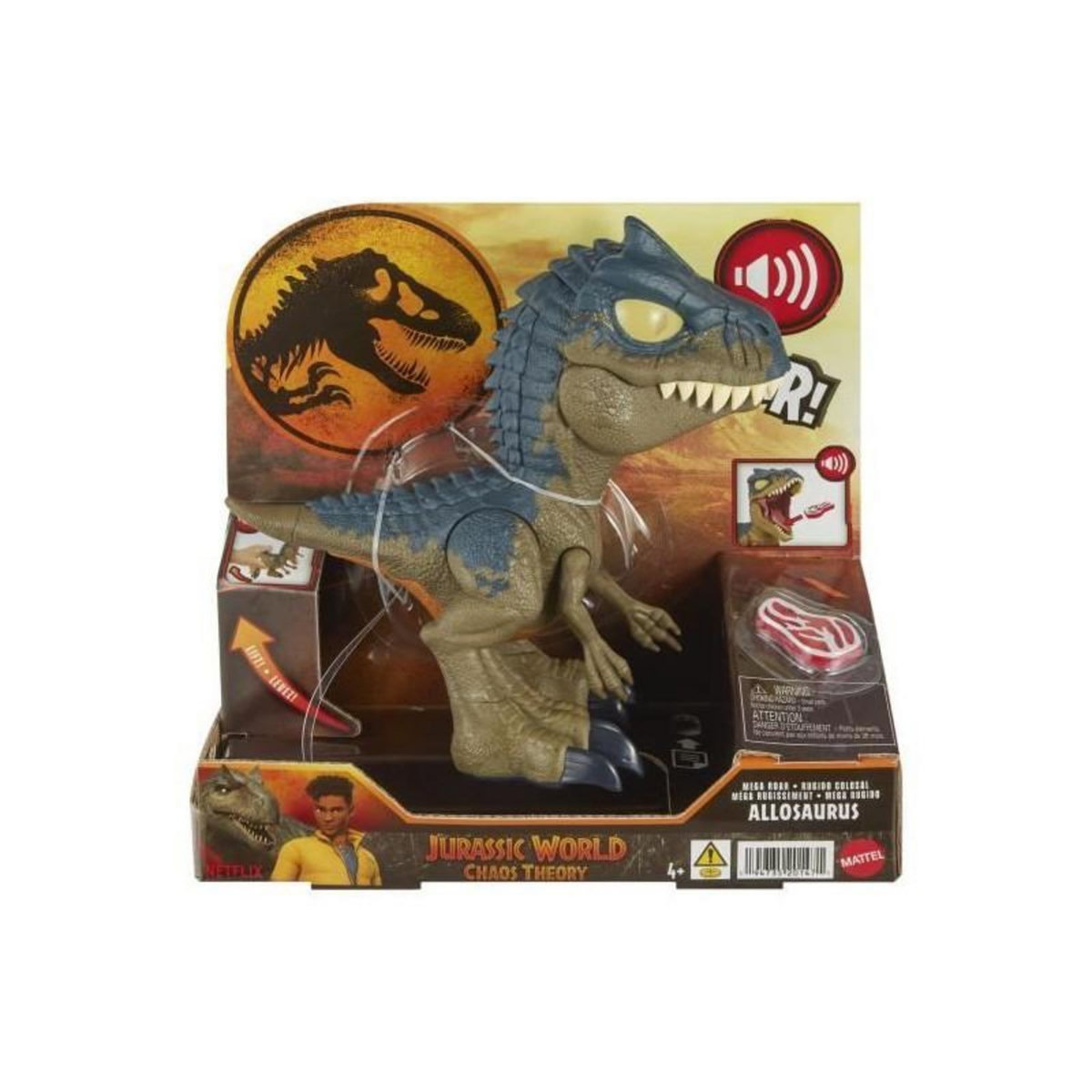 MATTEL Jurassic World : Chomp Chomp-Allosaurus Méga Rugissement-figurine de dinosaure HVB45