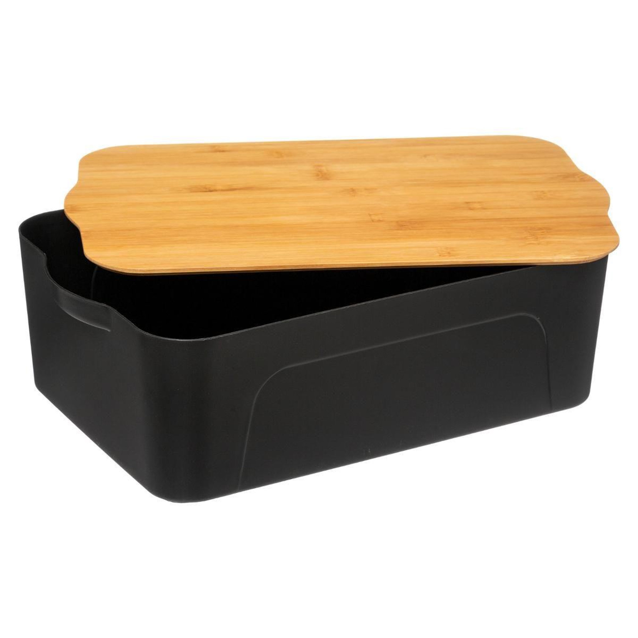 Voir la diapositive 2 : FIVE Boîte de rangement  marco  13l noir & naturel