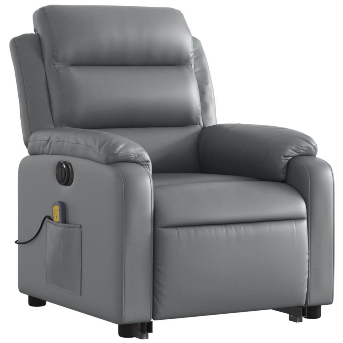 VIDAXL Fauteuil inclinable de massage electrique gris similicuir