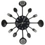 Voir la diapositive 2 : VIDAXL Horloge murale et cuillere avec fourchette Noir 40 cm Aluminium