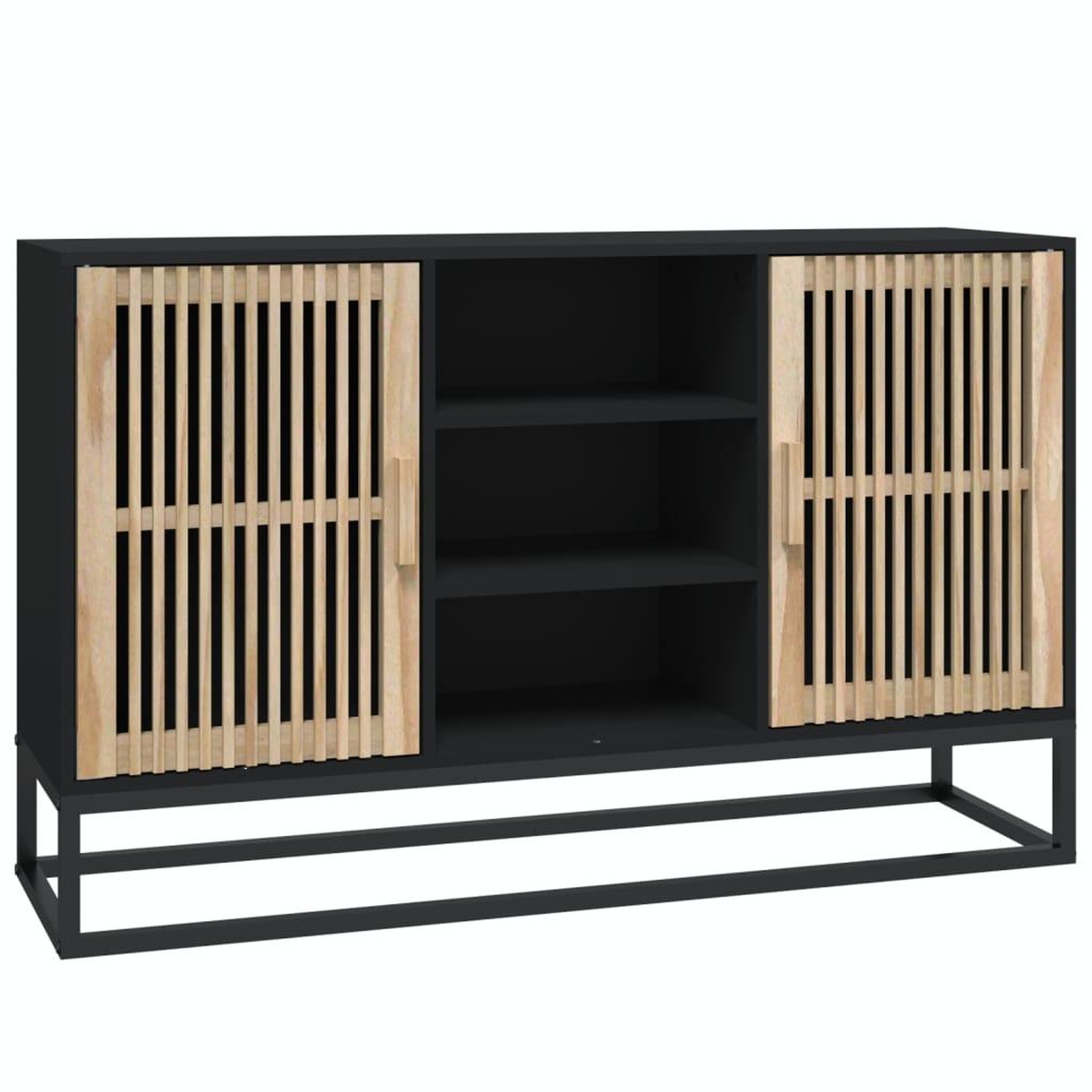 Voir la diapositive 2 : VIDAXL Buffet noir 105x30x65 cm bois d'ingenierie