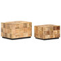 Voir la diapositive 2 : VIDAXL Tables basses 2 pcs avec design de blocs Bois de manguier brut