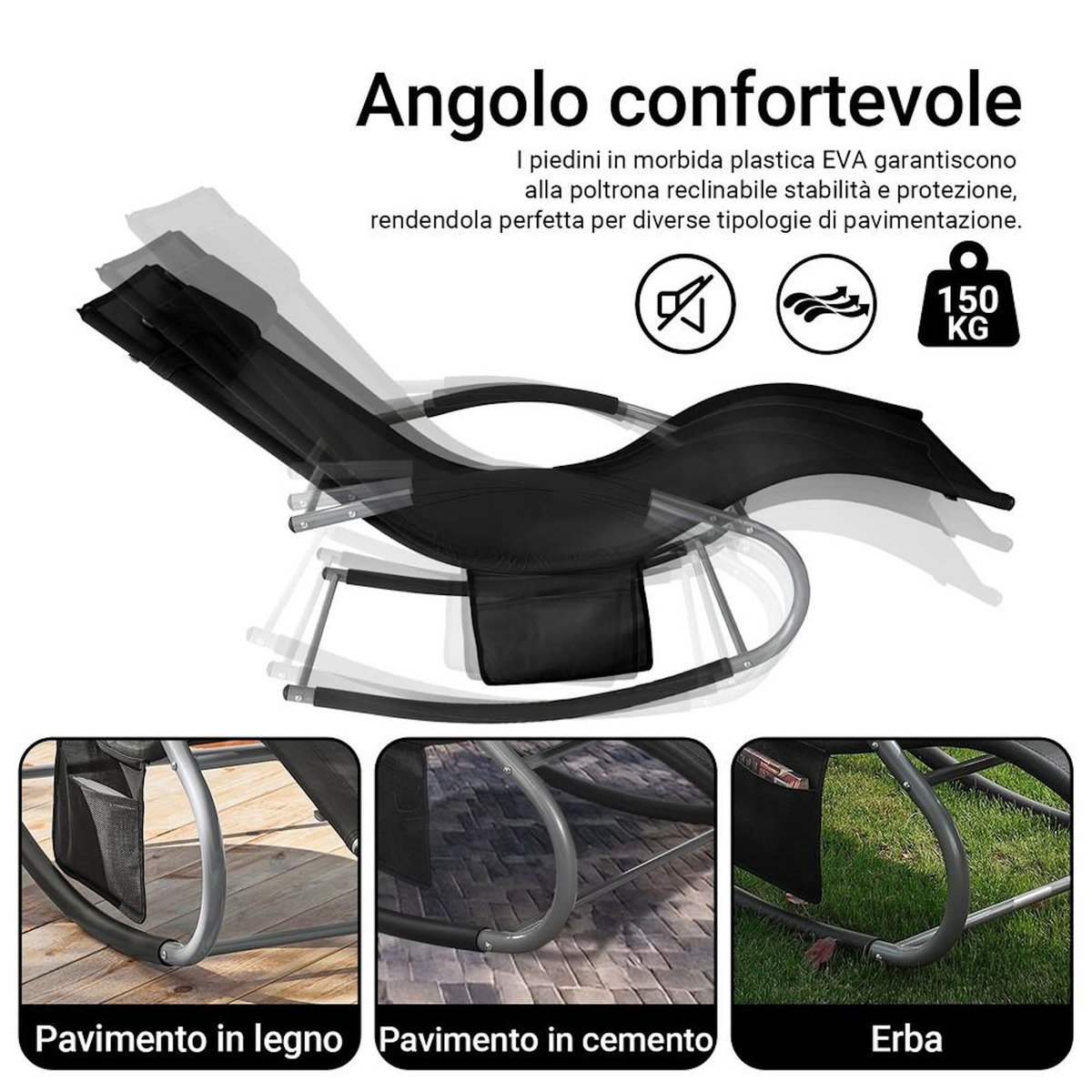 SOBUY SoBuy - Lot de 2 chaises à bascule pour jardin - Moderne - OGS28X2