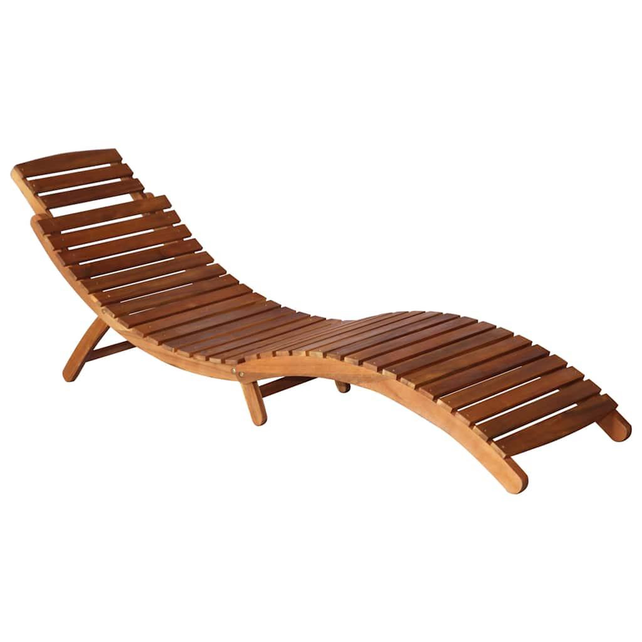 Voir la diapositive 3 : VIDAXL Chaise longue de jardin avec table et coussin Bois d'acacia