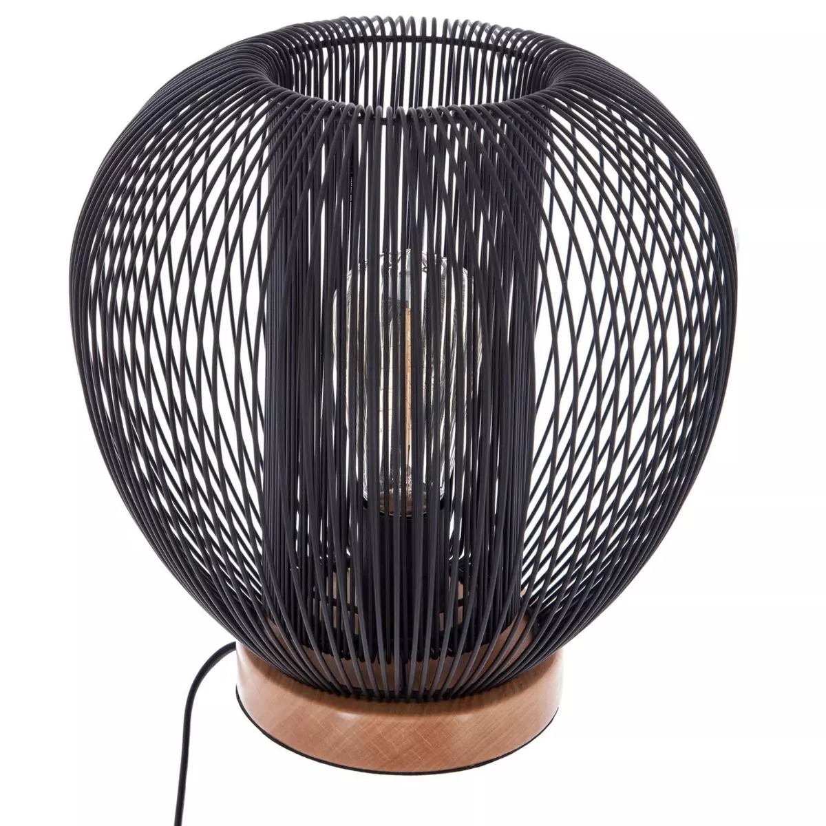 ATMOSPHERA Lampe à poser design métal Noda - H. 27 cm - Noir