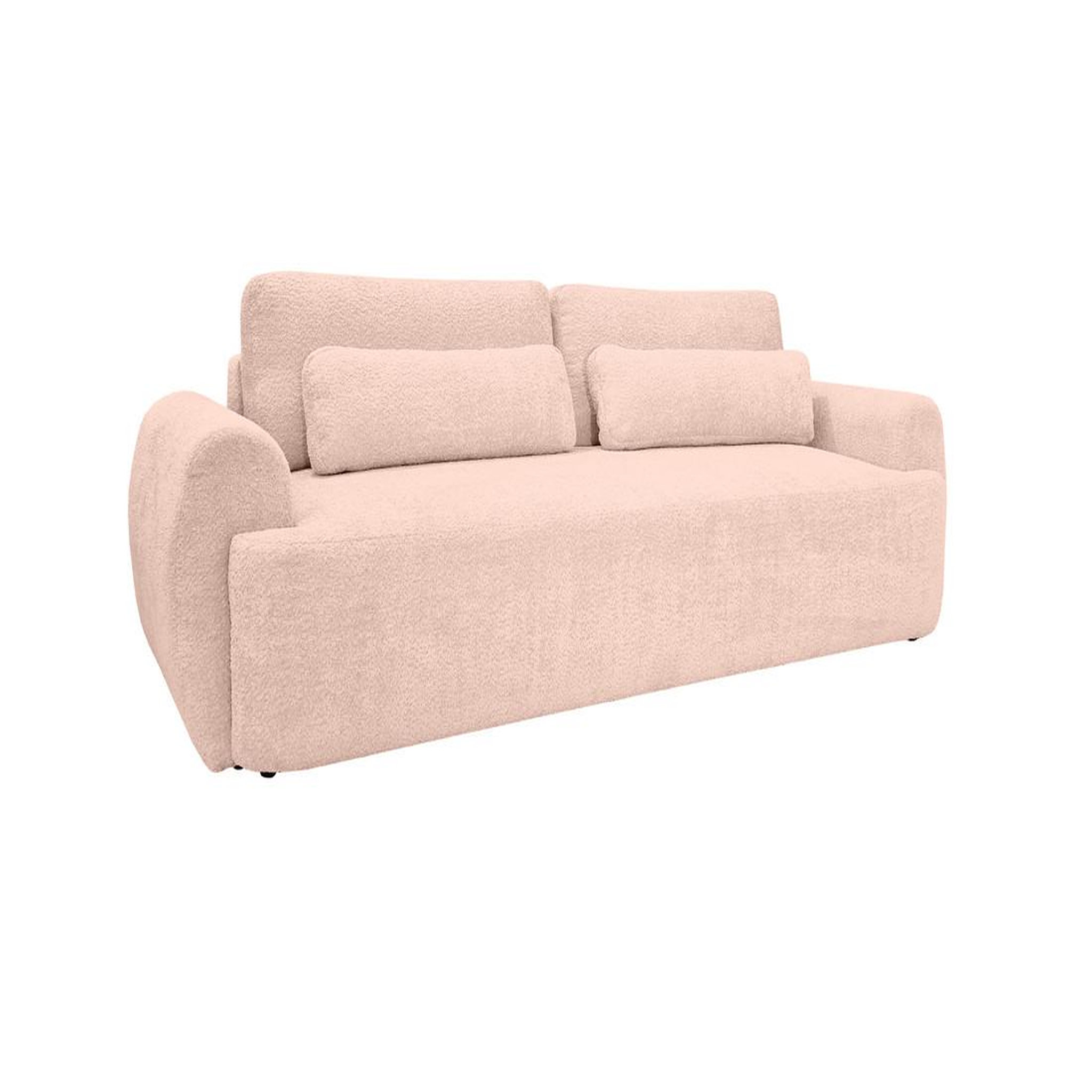 Voir la diapositive 1 : BEST MOBILIER Mahina - canapé droit 3 places - convertible avec coffre - en tissu bouclette