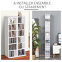 Voir la diapositive 4 : HOMCOM Lot de 2 étagères colonnes armoire de rangement CD 6 + 6 compartiments blanc dim. 21L x 22,5l x 88,5H cm