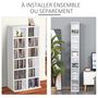 Voir la diapositive 4 : HOMCOM Lot de 2 étagères colonnes armoire de rangement CD 6 + 6 compartiments blanc dim. 21L x 22,5l x 88,5H cm