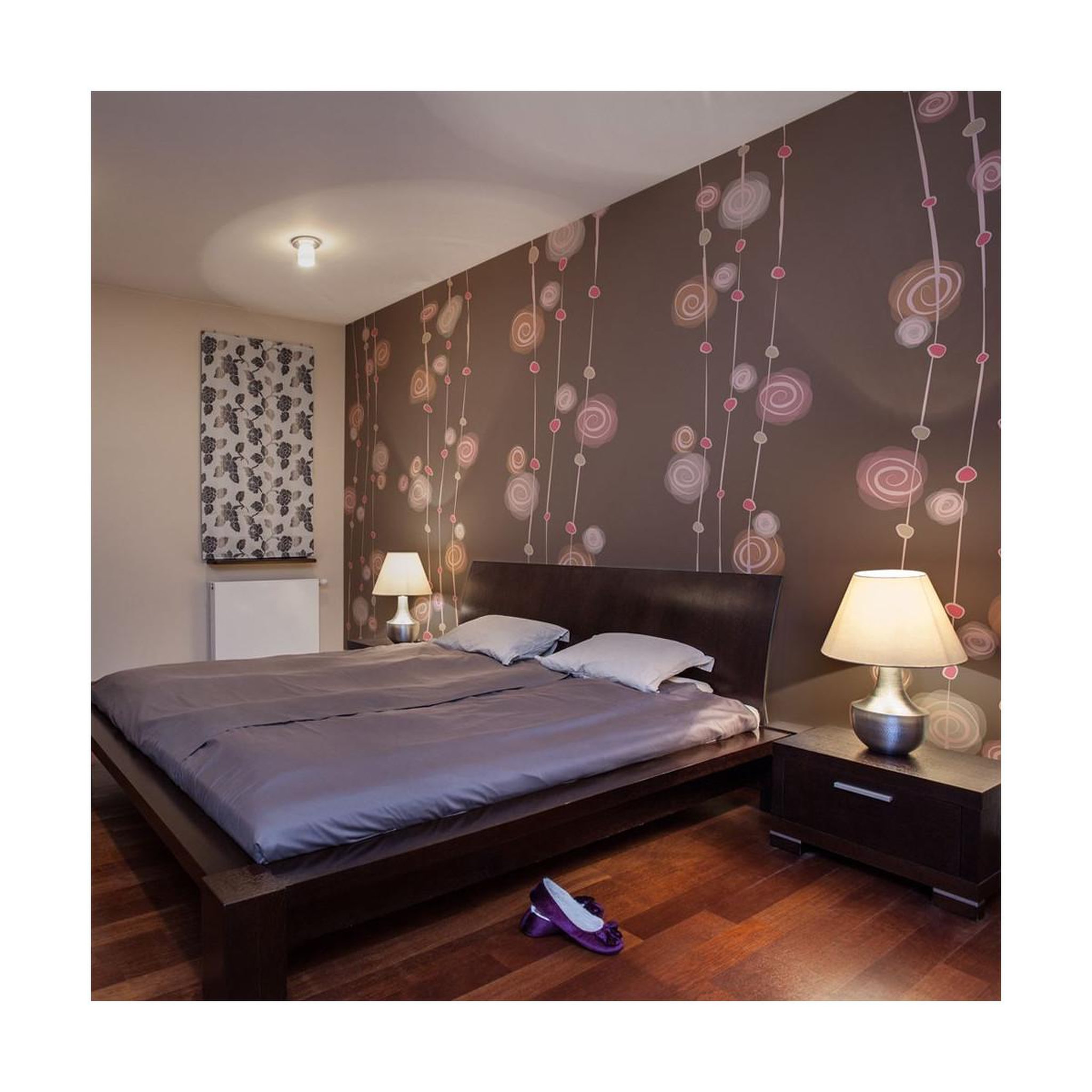Paris Prix Papier peint  motif : abstraction roses. Coloris disponibles : Multicolore