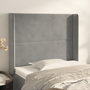 Voir la diapositive 1 : VIDAXL Tete de lit avec oreilles Gris clair 83x16x118/128 cm Velours