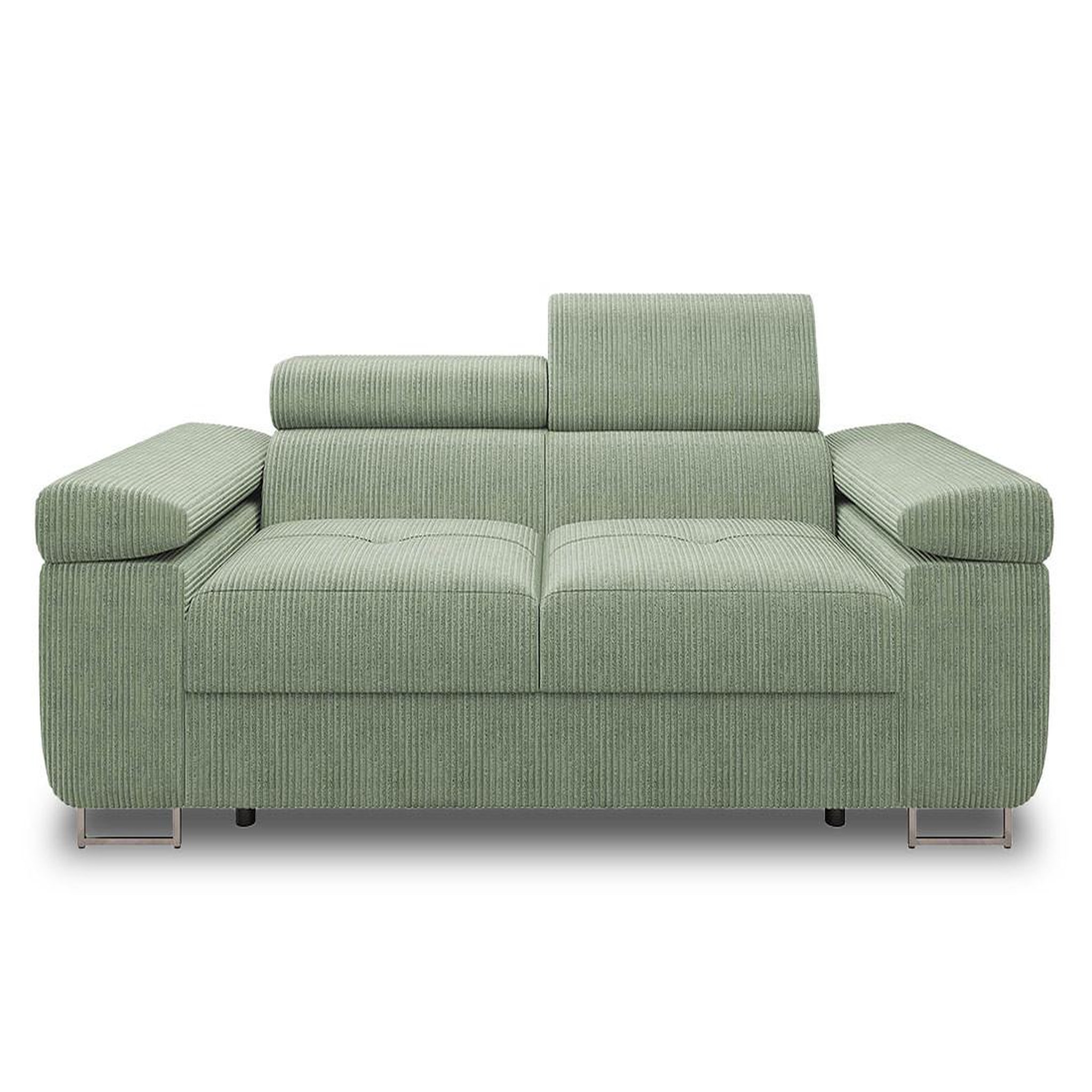 Voir la diapositive 1 : BEST MOBILIER Pablo - canapé droit 2 places avec têtières ajustables - en velours côtelé