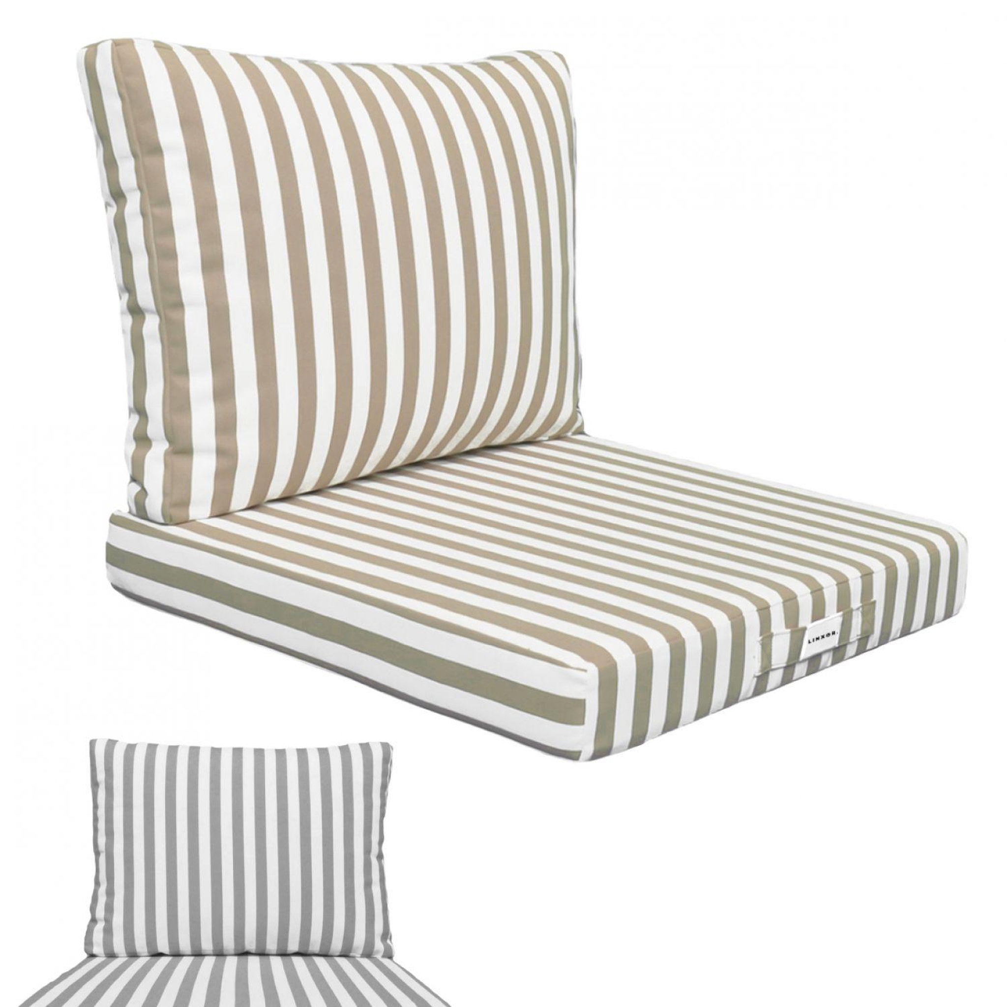 Voir la diapositive 1 : LINXOR Kit de coussins pour salon de jardin déhoussables - 60 x 60 cm