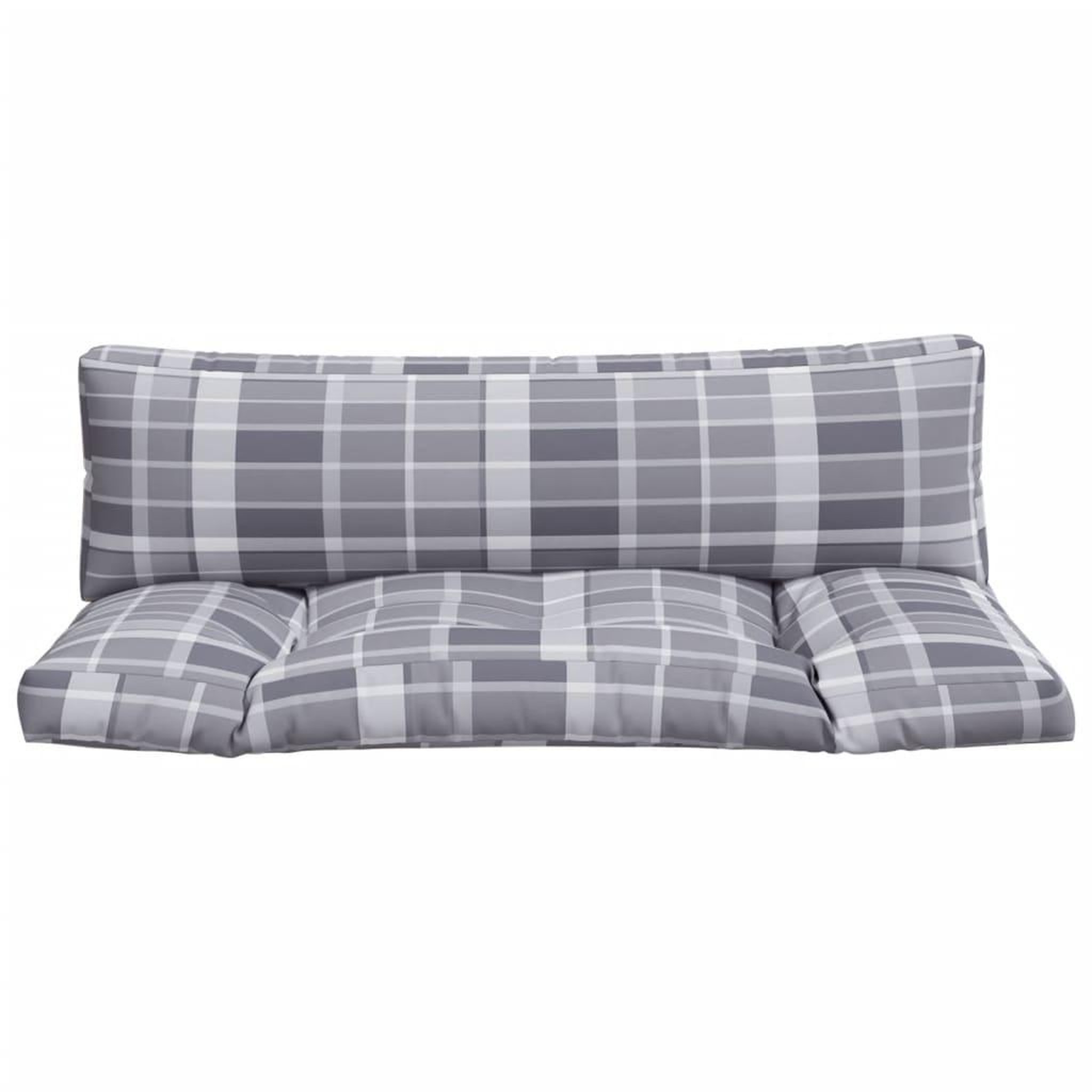 Voir la diapositive 2 : VIDAXL Coussins de palette 2 pcs carreaux gris tissu