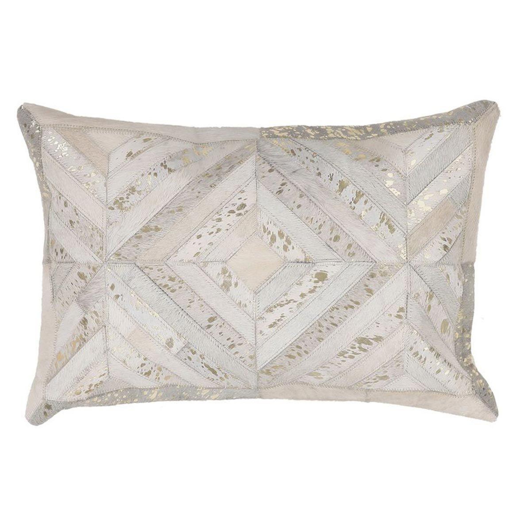 Voir la diapositive 1 : Paris Prix Coussin design en cuir  spark  40x60cm ivoire & or