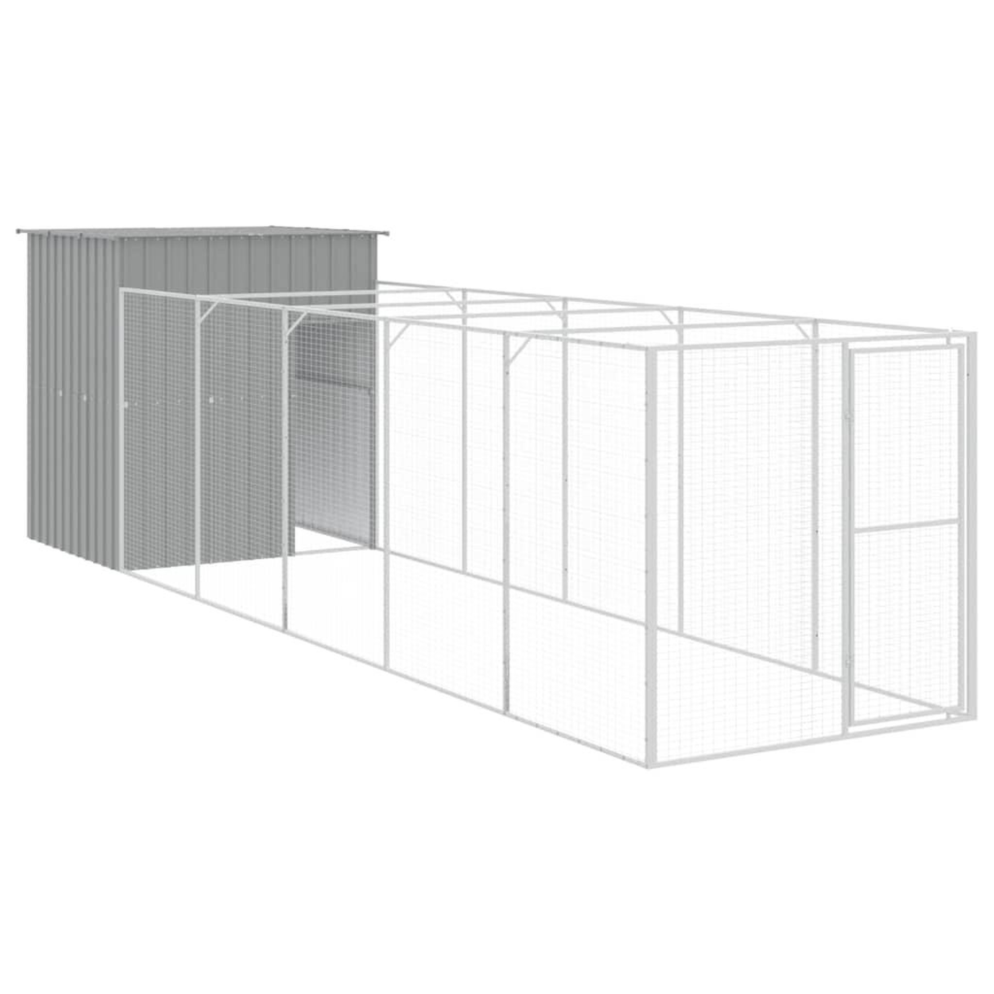 Voir la diapositive 2 : VIDAXL Niche pour chien avec cour gris clair 165x659x181 cm