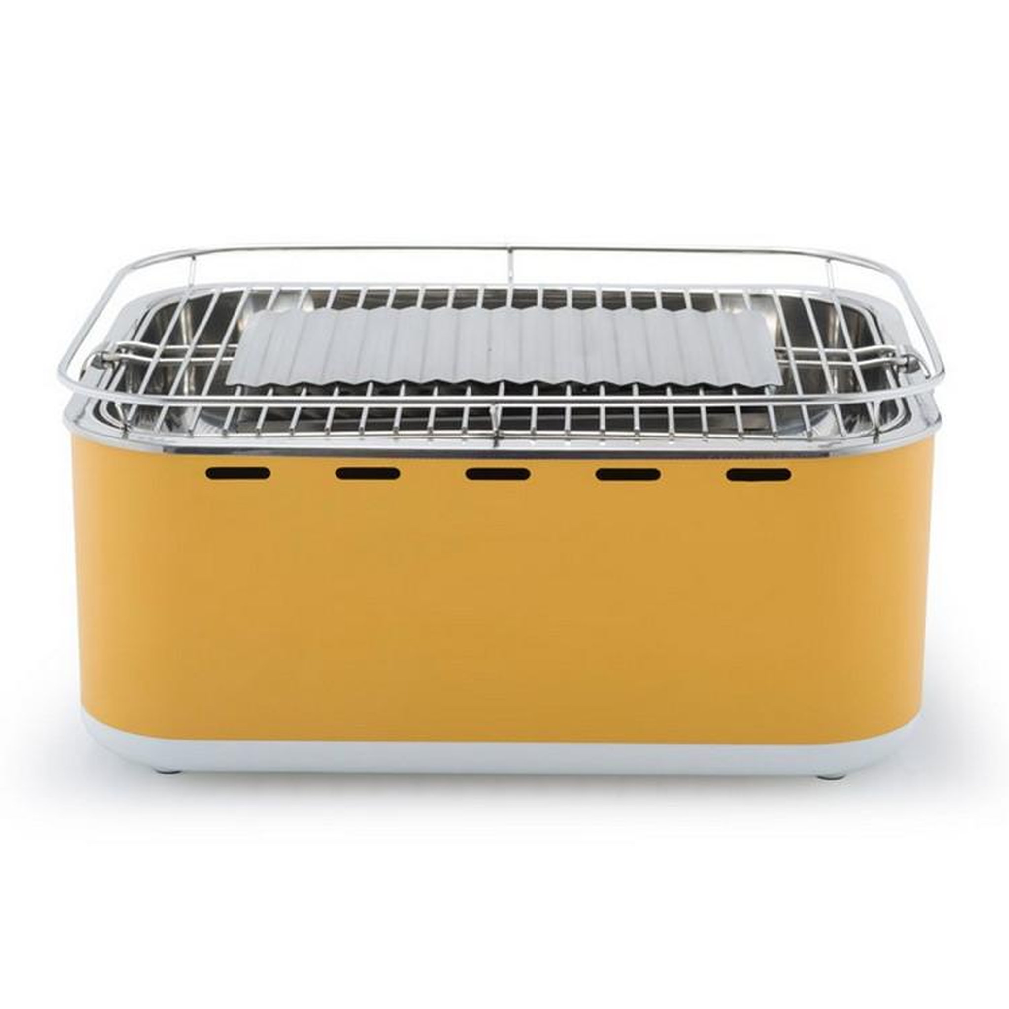 Voir la diapositive 2 : BARBECOOK Barbecue à charbon portable jaune avec housse - 223.5925.000