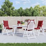 VIDAXL Coussins de chaise a dossier haut lot de 4 rouge bordeaux