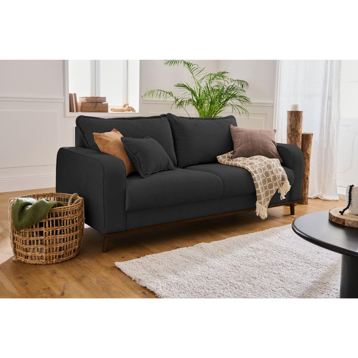 LISA DESIGN Albane - canapé 3 places - en velours côtelé