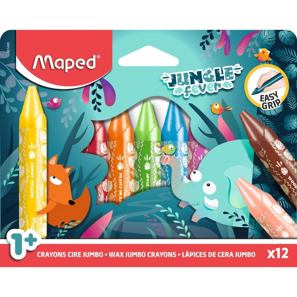 MAPED 12 Crayon cire Maxi Jungle Fever