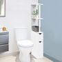Voir la diapositive 2 : ID MARKET Meuble WC étagère WILLY bois 2 portes blanc