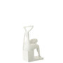 Voir la diapositive 2 : Paris Prix Statuette Femme Assise  Moderne  31cm Blanc
