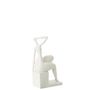Voir la diapositive 2 : Paris Prix Statuette Femme Assise  Moderne  31cm Blanc