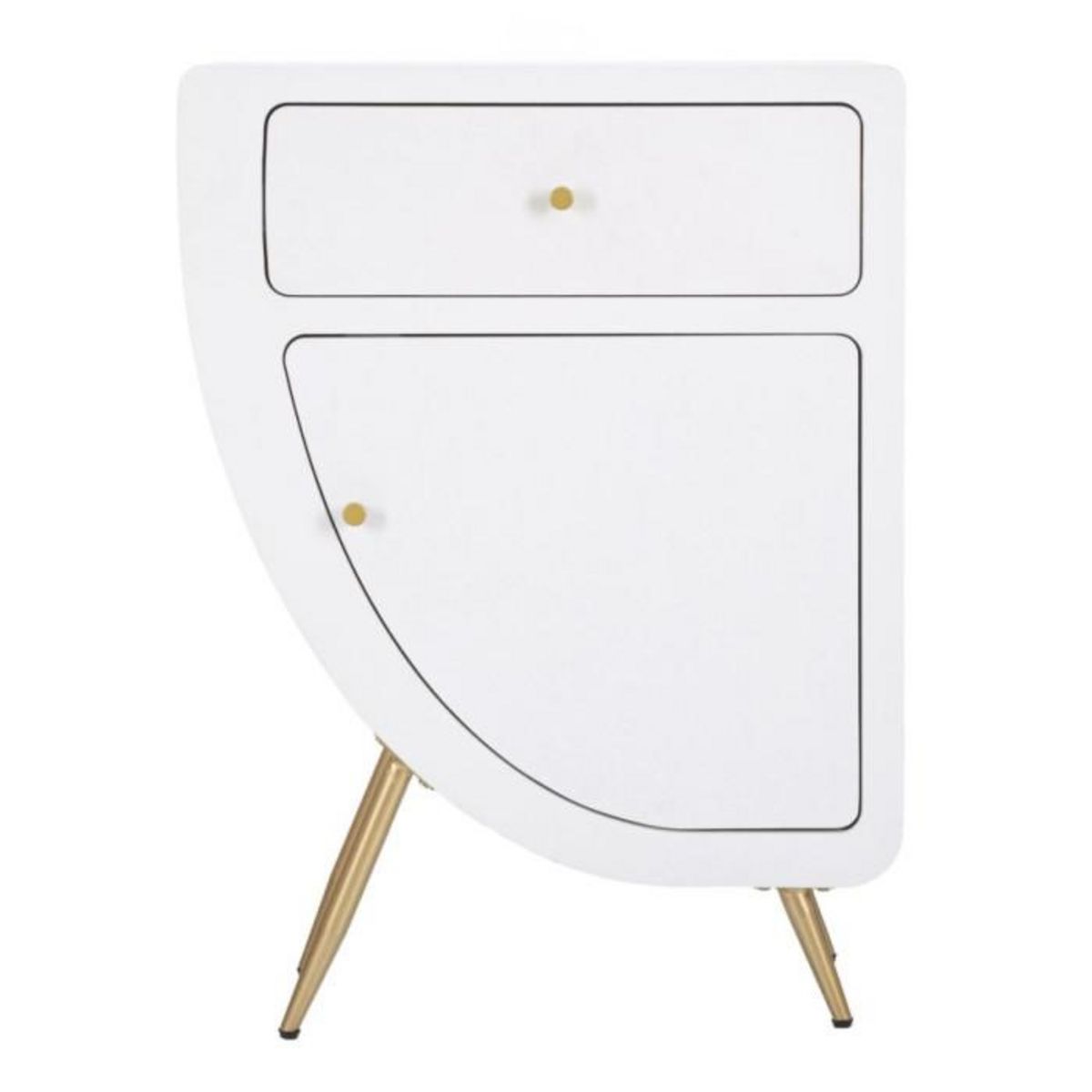 Paris Prix Table de Chevet Design  Venus  79cm Blanc & Or