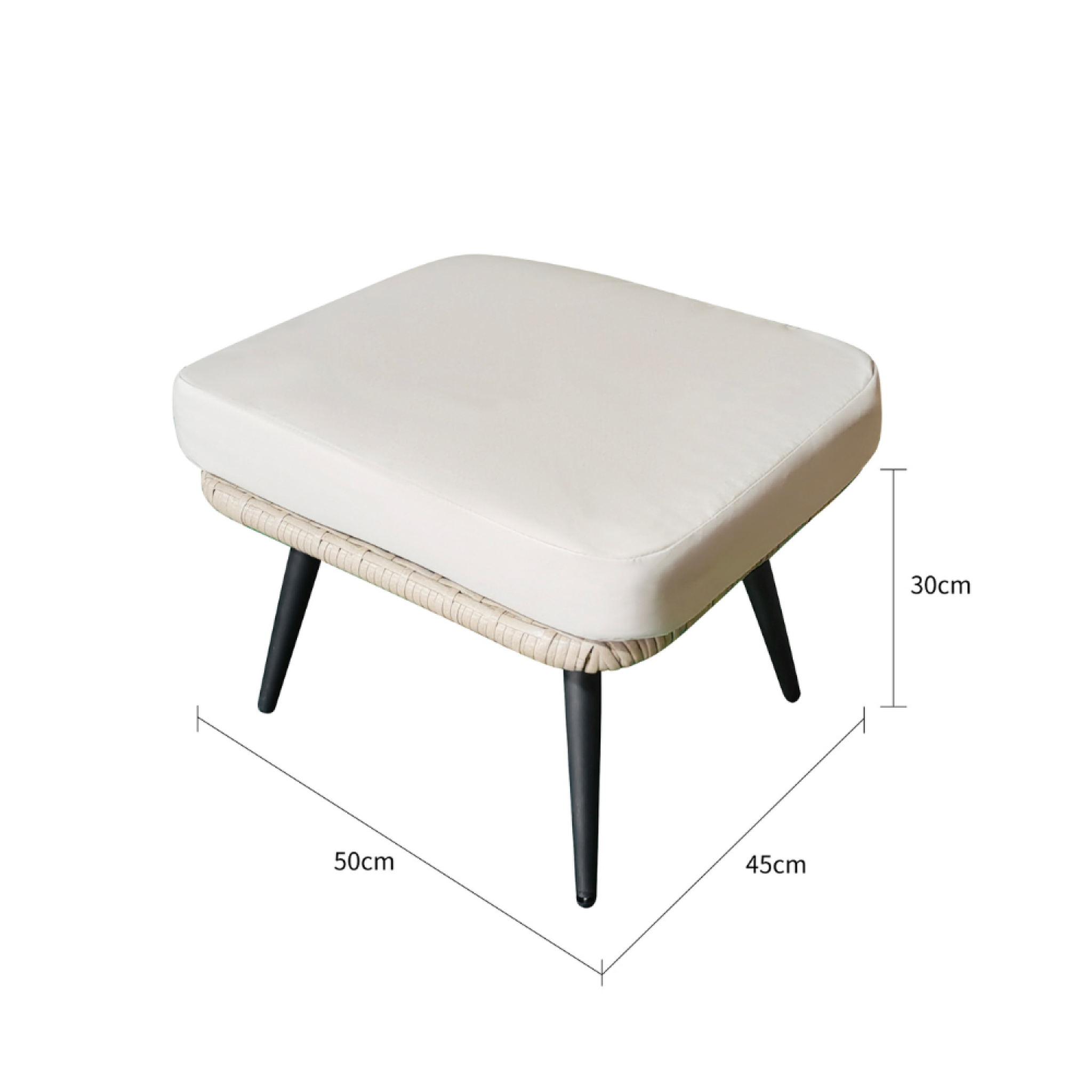 Voir la diapositive 4 : CONCEPT USINE Repose-pieds extérieur avec coussin beige bellavista