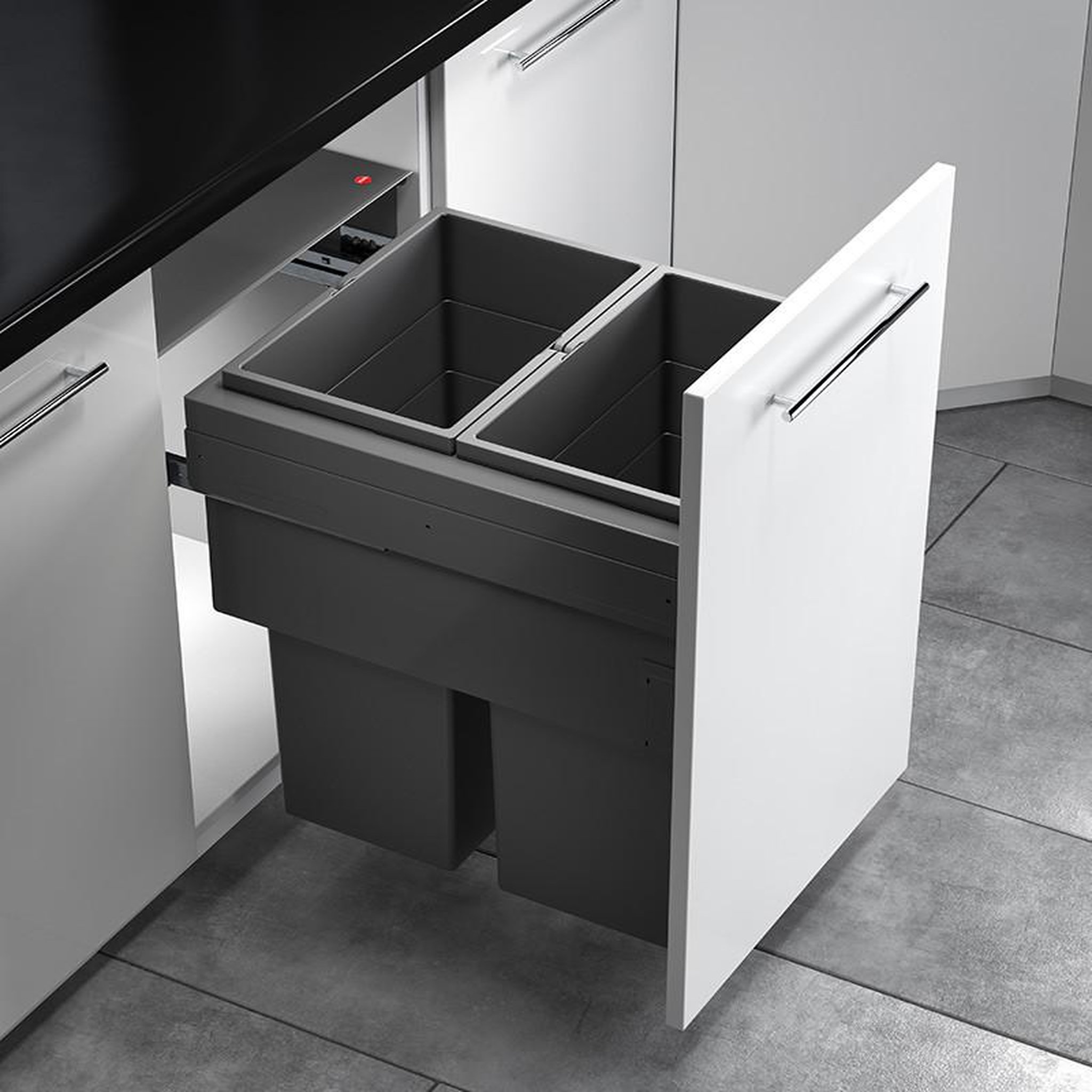 Voir la diapositive 2 : HAILO Poubelle de cuisine tri sélectif 2 bacs encastrable 70l (35+35) hailo as euro cargo 450 nt480