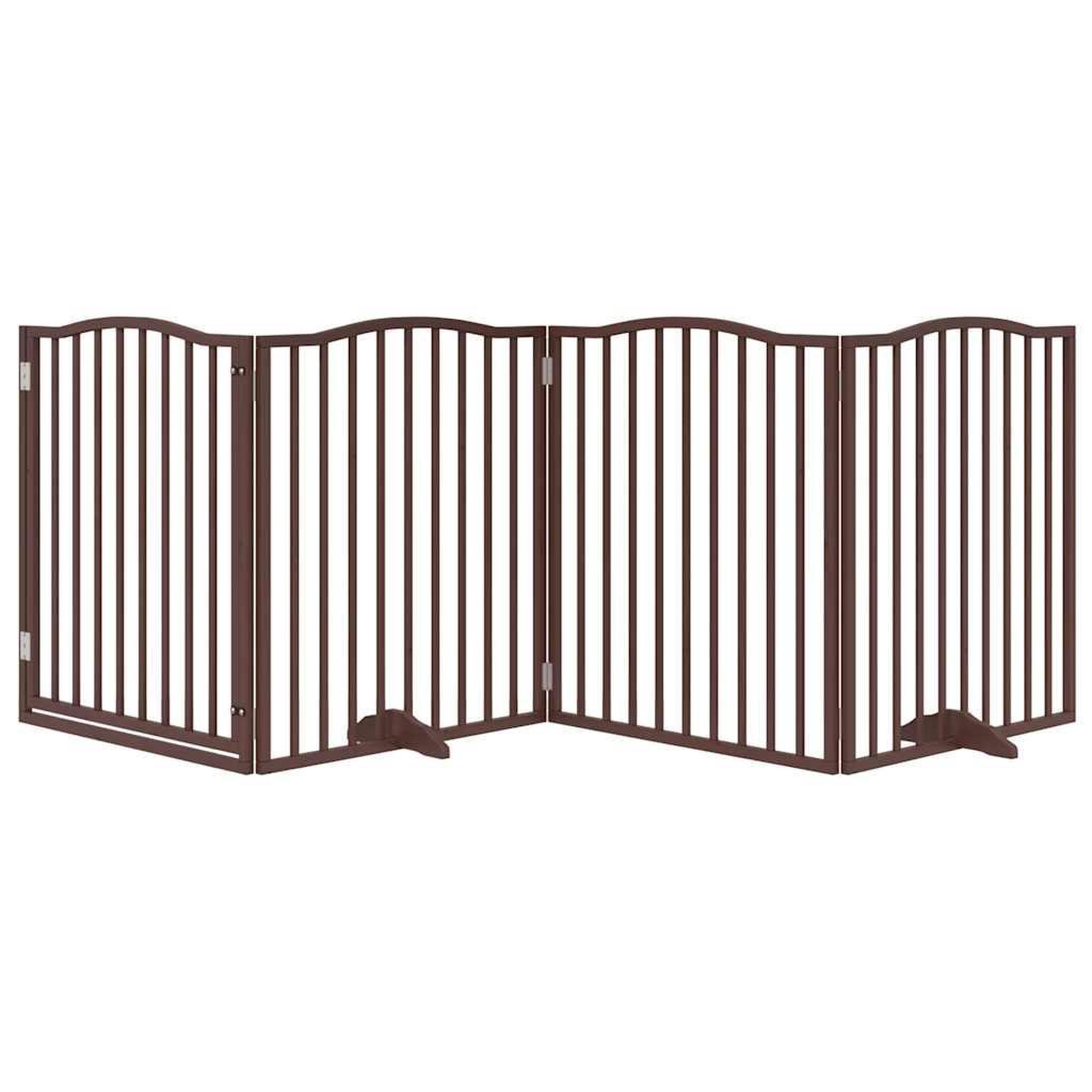 Voir la diapositive 3 : VIDAXL Barriere pour chiens avec porte 4 panneaux bois de peuplier