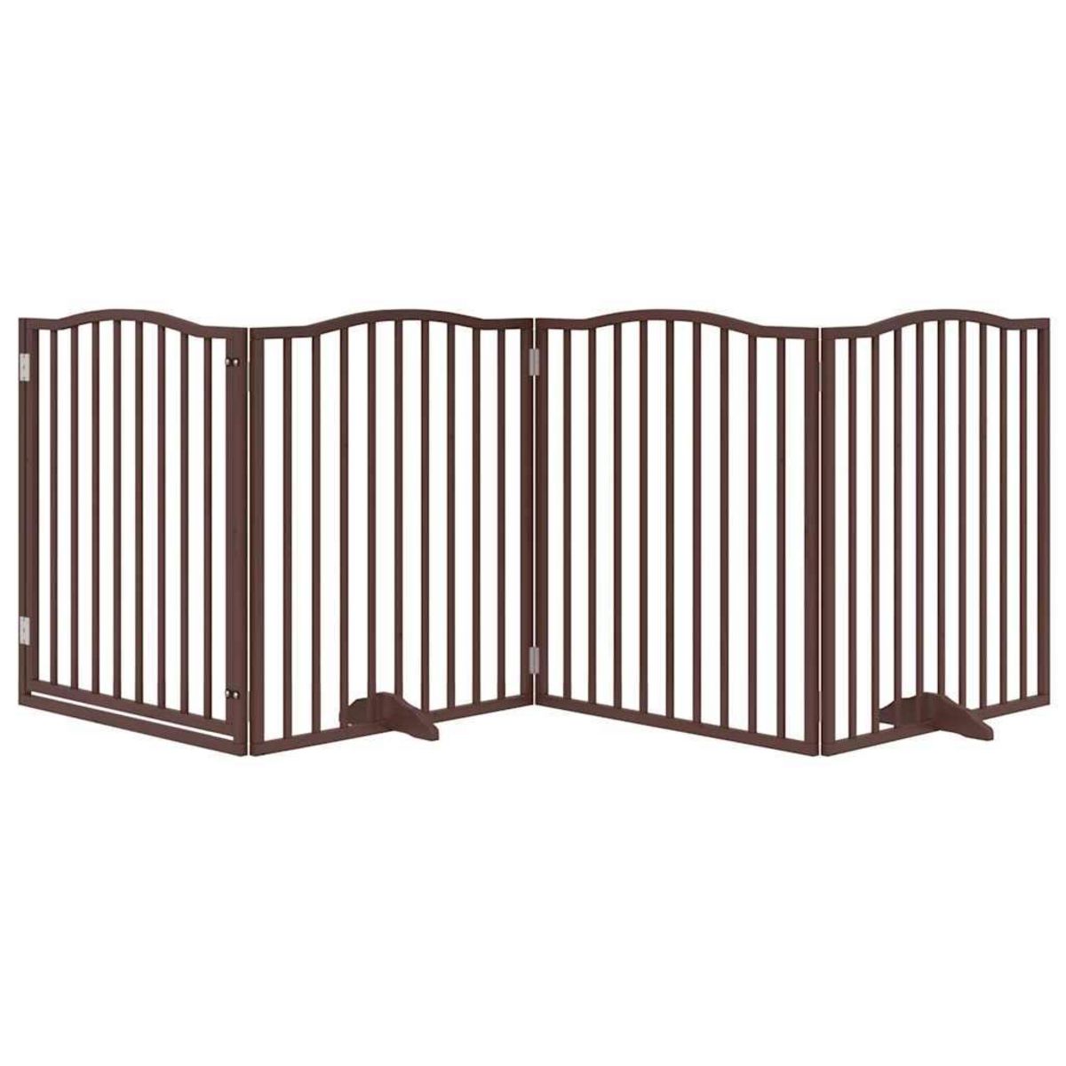 VIDAXL Barriere pour chiens avec porte 4 panneaux bois de peuplier